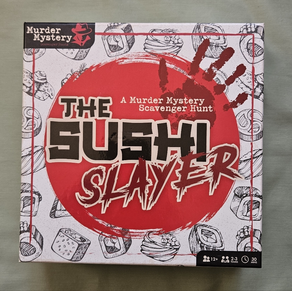 The Sushi Slayer Murder Mystery Scavenger Hunt Board Game New Sealed‎